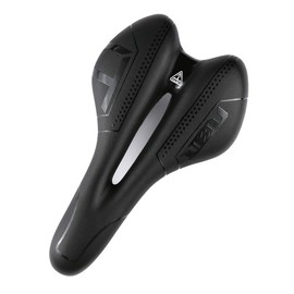ZHIQIU Soft Bicycle Saddle, Perforated, Sports Cushion, Color Saddle, Suitable for Mountain Bikes, Road Bikes, Folding Bicycles, Breathable, Moisture Prevention, Shock Absorption, Convenient Installation (Black/Black)