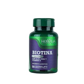 Herbalia Lab Vitaminas Hair Boost, Biotina + Pantenol con Aloe Vera y Vitamina E, Formula Premium