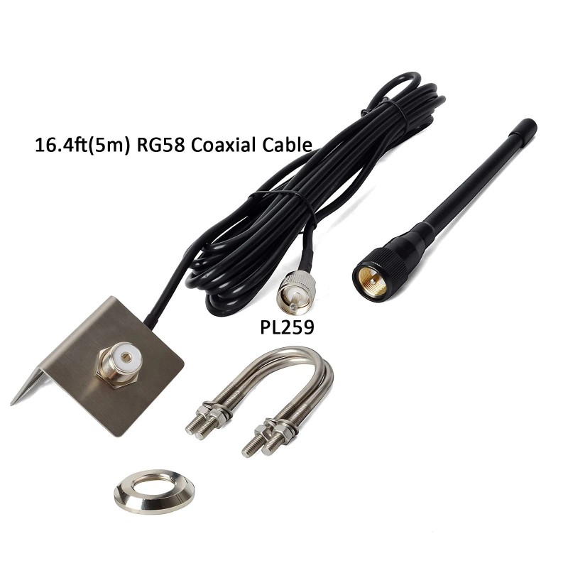 Hys Vhf Marine Antenna Low-profile 156-163Mhz Antennas W/16.4ft(5m) Rg