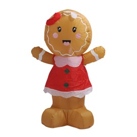 Valentines Day Inflatables Gingerbread Girl Waterproof Thickened Blow Up Gingerbread Girl Blow Up Outdoor Decoration US Plug 100‑120V
