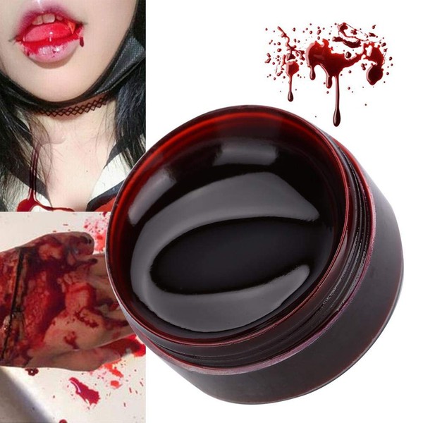 Artificial Blood, Halloween Scars Tattoos, Professional Face Paint Oil False Blood Clot Blood Gel Vampire Scars Halloween Bruising (15 ml)