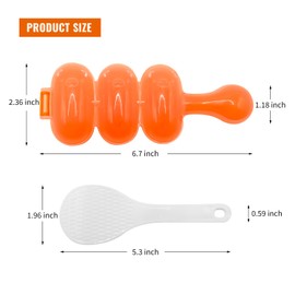 Upoomart Rice Ball Maker Mold & Sushi Maker 2 Riceball Shaker and 2 Rice Paddle - Easy to Use Rice Ball Mold Shaker for Perfect Onigiri and Sushi - Fun Kitchen Tool-Blue&Red