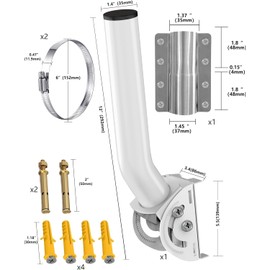 Starlink Gen 2 Mount, 160° Adjustable Starlink Mounting Kit for Wall/Roof/Pole Mounted, Universal J-Pole Bracket Compatible with Starlink V2 TV Antenna and Weather Station