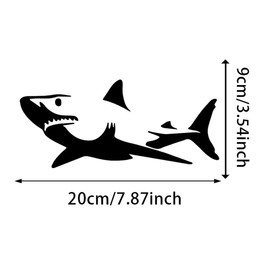 1 Pair Shark Silhouette Car Stickers, 7.87"x3.54", Waterproof Vinyl Decals, Car Truck Cargo Boat Wall Laptop Sticker, Durable Exterior Decorative Accessories |#AZ300 (Black)
