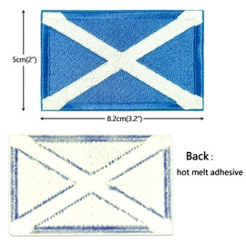 2 PCS Scotland Flag Patches, Saint Andrew's Cross Patch, Scotland Iron on/Sew on Patch for T-Shirt, Bags, Pants, Shoes, Jackets