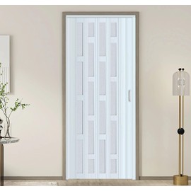 DIYHD 36X96in Accordion Door for Closet Door,White PVC Folding Door with Installation Hardware
