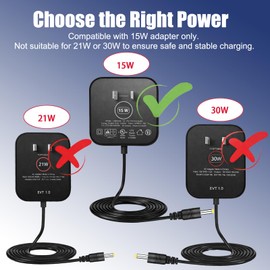 AZJCKEW 15W Power Adapter Charger, Compatible with Alexa Dot (3rd/4th Gen),Dot 5th Gen 2022, Echo Pop, Echo Show 5, Echo Spot, Kids Edition, 6.6FT Long Cable – Black