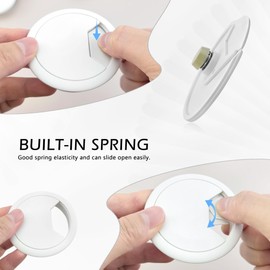 Desenda 4 PCS Desk Cable Wire Grommet Table Cable Grommet Desk Cable Hole Cover Plastic Desk Grommet for Organize Office and Home Table Cable (White)