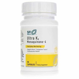 Klaire Labs SFI Health Ultra K2 Menaquinone - 4 - Vitamin K2 Supplement with 15mg of Vitamin K2 MK4 per Capsule - Support Bone & Cardiovascular Health - Hypoallergenic & Vegan Vitamin K (90 Capsules)