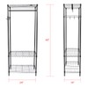 Apollo Hardware 3-Shelf Wire Shelving Garment Rack 14"x24"x60" (Black)