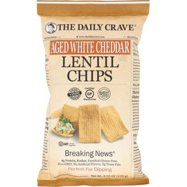 THE DAILY CRAVE Aged White Cheddar Lentil Chips, 4.25 OZ