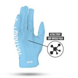 Nxtrnd G1 Men's Football Gloves, Adult Sticky Receiver Gloves (Columbia Blue, Large)