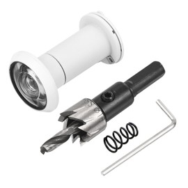 PATIKIL 5/8" Door Viewer Peephole, Zinc Alloy Privacy Door Viewer with Privacy Cover, 180-Degree Fits 1-3/8" to 2-3/8" Door with 16mm/0.62" Drill Bit for Security, White