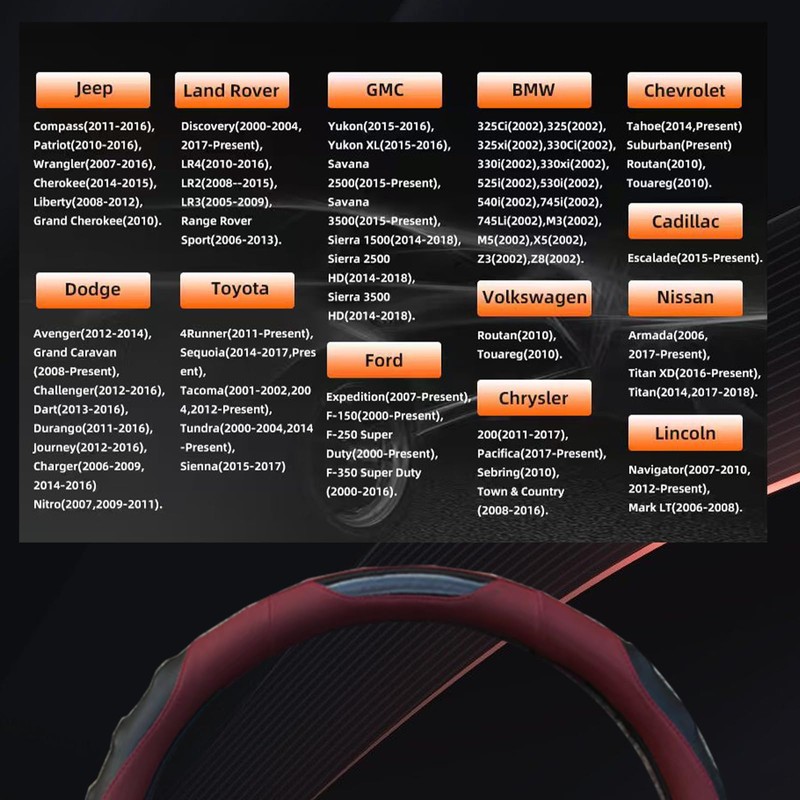 Breathable Leather Steering Wheel Cover with Non-Slip Grip for Enhanced
