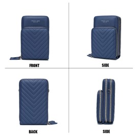 myfriday Small Crossbody Cell Phone Purse for Women, Mini Messenger Shoulder Handbag Wallet with 3 Main Pockets & Card Slots