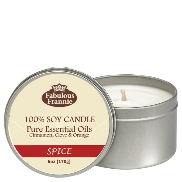Fabulous Frannie Spice (Holiday) 100% Pure & Natural Soy Candle 6 oz