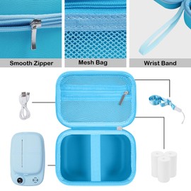 GlobalCrown Hard Storage Case for kids Instant digital camera,Childrens Camera Print Paper and Accessories case Compatible with most print instant cameras (Case Only)