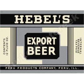 Hebel's Export Beer Label 18" x 24" Metal Sign