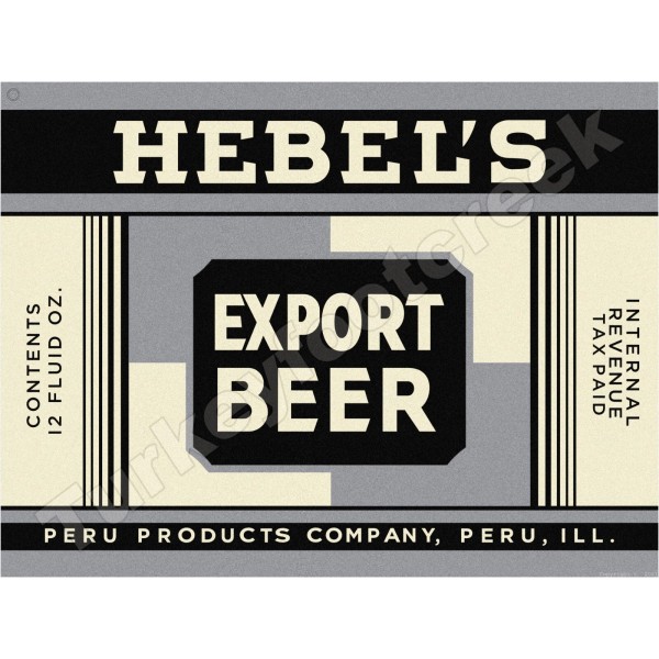 Hebel's Export Beer Label 18" x 24" Metal Sign