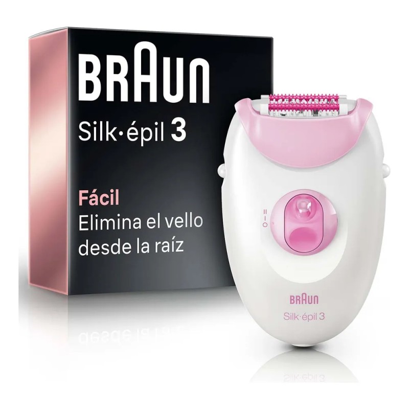 Braun Silk-épil 3, Depiladora Eléctrica Para Mujer 3en1 Rosa