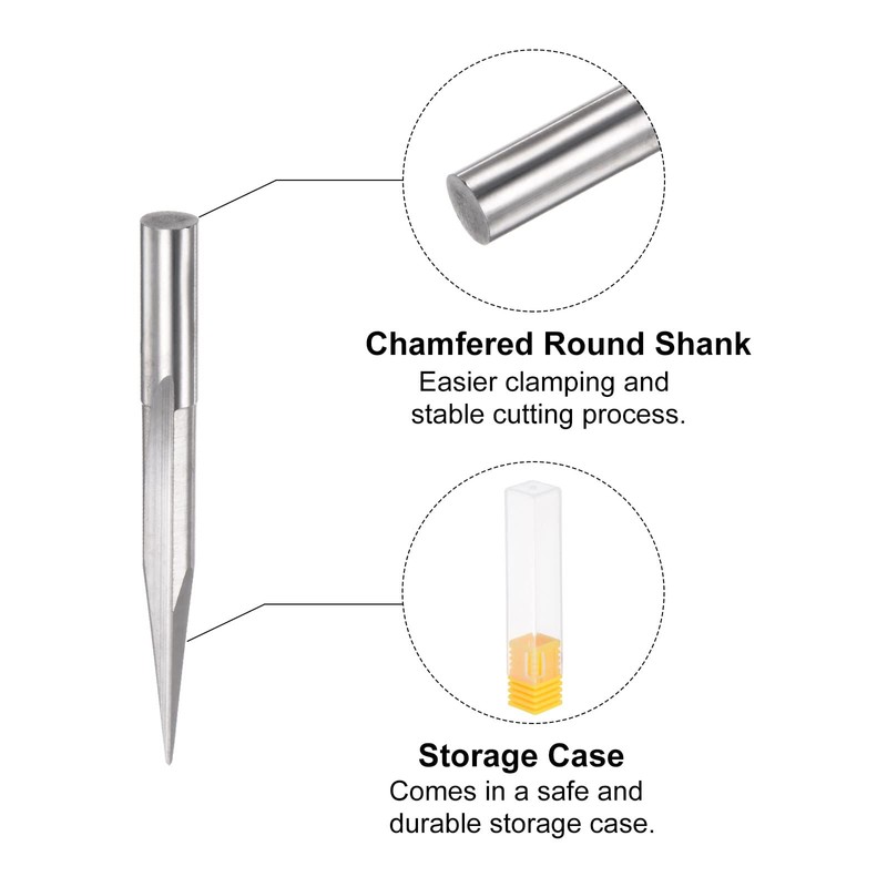 sourcing map Wood Engraving CNC Router Bit Full Carbide Carving