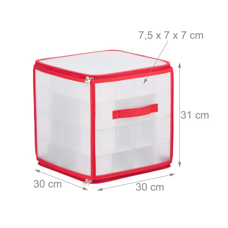 Relaxdays Christmas Bauble Storage Box, 64 Compartments, H x W