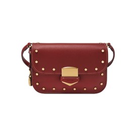 Fossil ZB1977602 Women's LENNOX Smooth Cowhide Leather Small Flap Crossbody, red