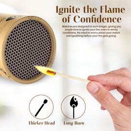 ZIKANI Green Tip Fancy Matches 4 Inch Match Refill and Striker 200 Long Matches Short Matches Wooden Matches Bulk Matches Decorative Matchsticks for Cloche Jar Box & Fireplace (Green)