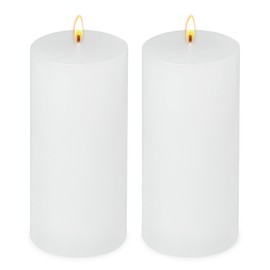 2-Pack White Jasmine Scented Pillar Candles 3x6 Inch – Romantic Floral Fragrance for Weddings, Parties, and Home Décor