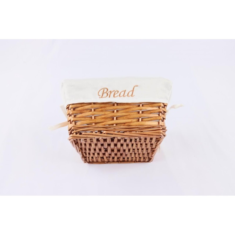 Chattels Square Bread Serving Basket with wooden handles and Washable