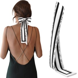 Mengmeng Angel Fashion Satin Scarf Versatile Hair Tie Headband and Skinny Handbag Ribbon Scarf and Head Accessory for Women