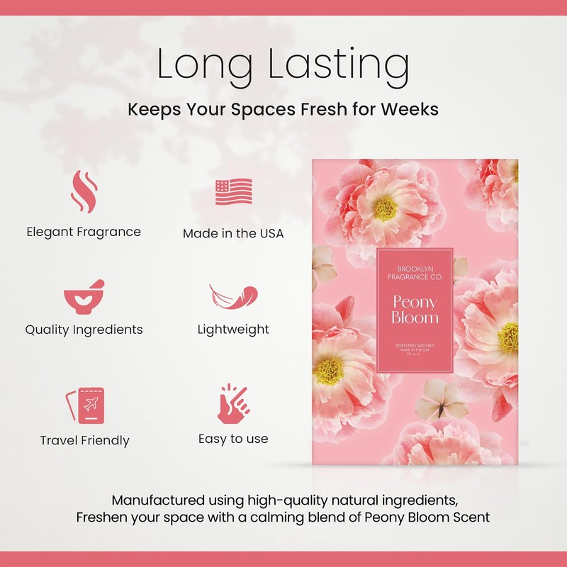 Brooklyn Fragrance Co. Spring Florals Sachet Bags – Peony Bloom