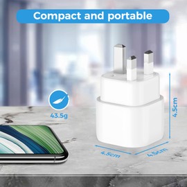 3 Pack Travel Adapter UK, EU to UK Adapter Plug, Adapter England Germany Plug, 2 Pin EU Travel Plug to 3 Pin UK Socket Travel Plug for England, Scotland, Ireland, Maldives