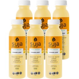 Suja Organic Cold-Pressed Ginger Love,Lemon , Ginger, Pineapple,No Added Sugar, Fruit Juice with No Additives, Excellent Source of Vitamin C for Immunity Support, Vegan, Plant-Based & USDA Certified 6 Bottles (10.5 Fl Oz)