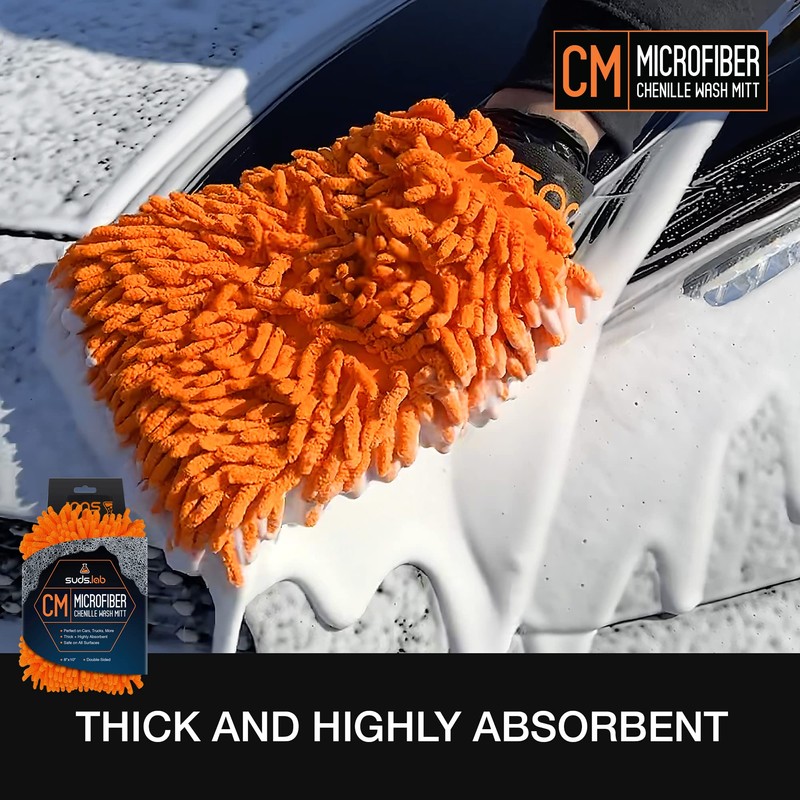 Suds Lab CM Chenille Microfiber Wash MItt - Double Sided