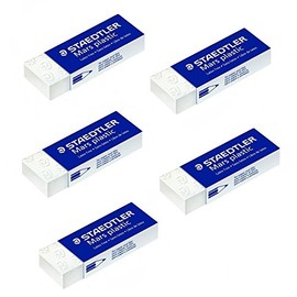Staedtler Mars Plastic Pencil Eraser Rubbers School Office Drawing - Pack of 5-526 53