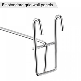 sourcing map Pack of 10 Grid Wall Display Hooks Garage Storage Wall Organiser 6 Inch Silver Tone