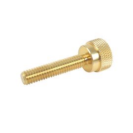 10 Pack 5/16-18 x 1-1/2 Inch Threads Solid Brass Diamond Knurled Thumb Screws Knobs with Straight Shoulders Right-Hand Threads SAE Flat Tip Uncoated (5/16-18 x 1-1/2 inch Long Threads)