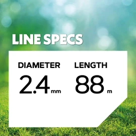 Oregon Yellow Round Strimmer Line Wire for Grass Trimmers and Brushcutters, Professional Grade Nylon, Fits Most Strimmers, 2.4 mm x 88 m (69-364-Y)