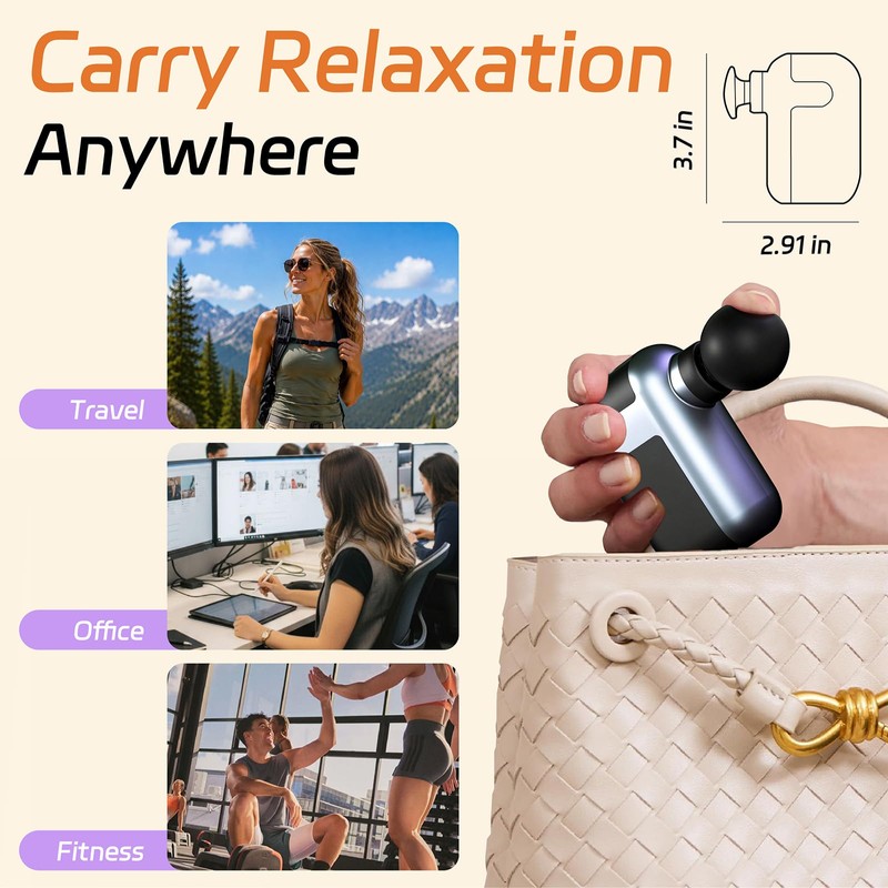 Super Mini Massage Gun with 5 Massage Heads
