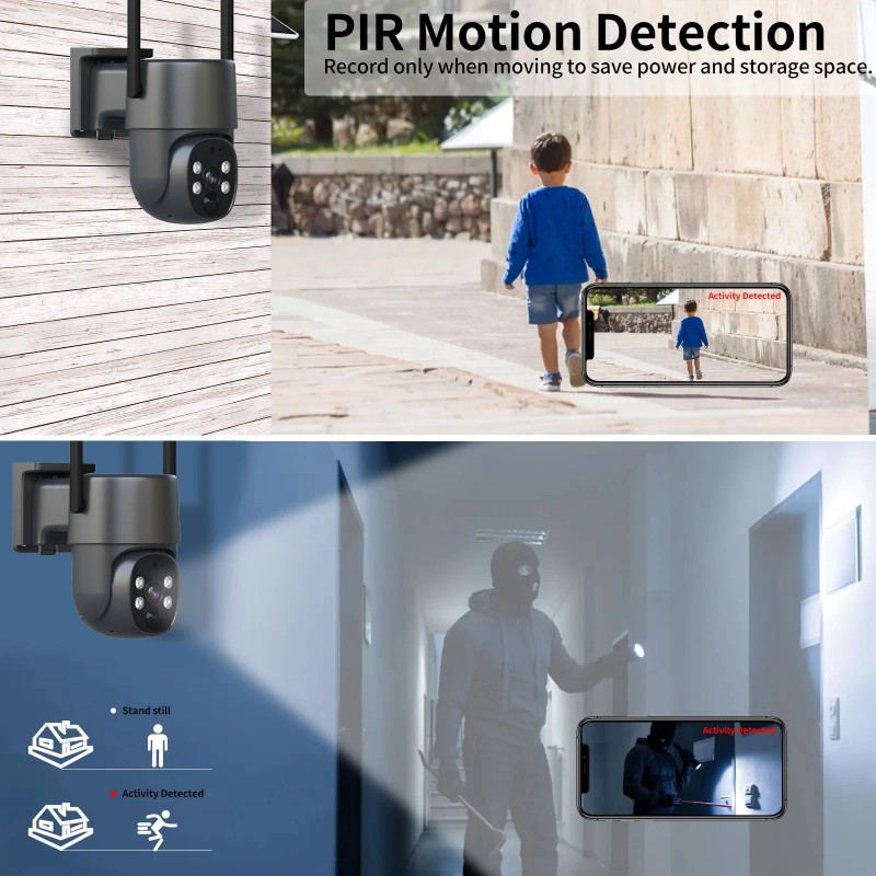 4G Solar Ip Camera Intelligent Pir Humanoid Detection Full Color