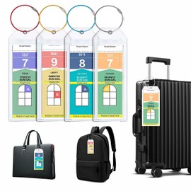 4 Pack Cruise Luggage Tag Holders,Waterproof Clear Plastic Durable & Sealed Travel,Luggage Tag Holders for Cruise Ships,Suitcases,Handbags, Backpacks & Pet Carriers,Travel Accessories (19×6.4 CM)