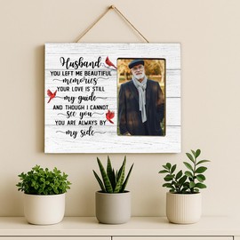 LUERHUI Memorial Cardinal Gifts Picture Frame for Loss of Husband, Sympathy Gifts, In Loving Memory Wooden Picture Frames for Loss of Husband