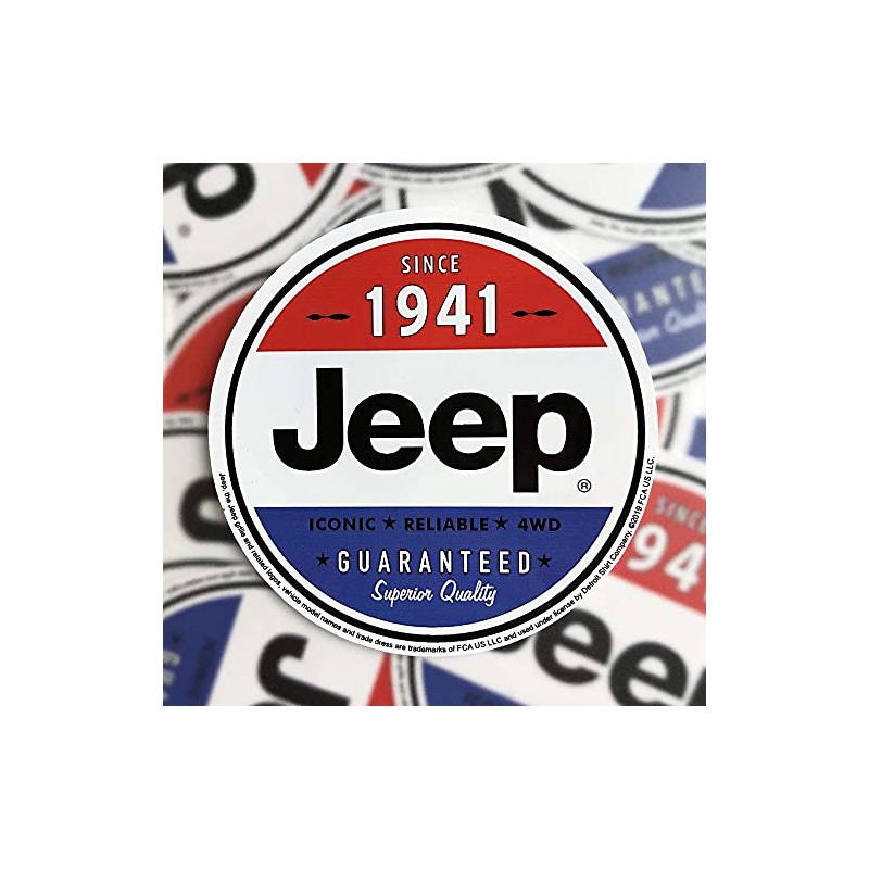 Jeep Since 1941 Red White and Blue Logo Vinyl Sticker