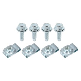 Partuto Frontstoßstange äußere Halterungsschraube U-Nut Set Nr. 11516845 - Autobolzen - für Ford F250 F350 F450 F550 Super Duty 2011-2016 Metall Silberton - 1 Set