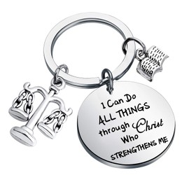 LQRI Lawyer Gift Lawyer Graduation Gift I Can Do All Things Through Christ Who Strengthens Me Keychain Law School Student Gift New Lawyer Gift Attorney Gift (sliver)
