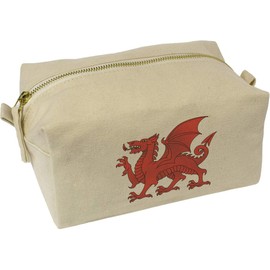 'Traditional Welsh Dragon' Canvas Wash Bag/Makeup Case (CS00041268)
