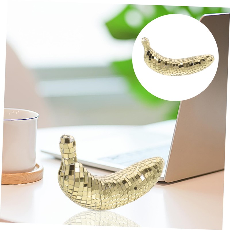 VICASKY Reflective Disco Banana Ornament Retro Decorative Fruit Figurine for