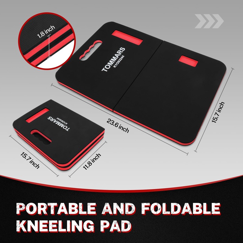 TOMMARS 0.9" Foldable Thick Kneeling Pad, 2 Fold Comfortable Foam