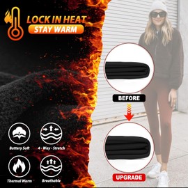 FuelMeFoot Pack of 3 Thermal Leggings with Pockets Lined Leggings Women's High Waist Leggings Warm Winter